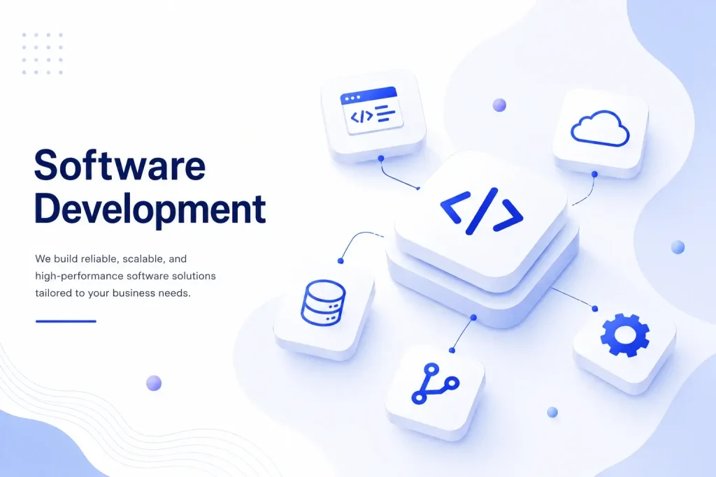 Tech software development in modern design